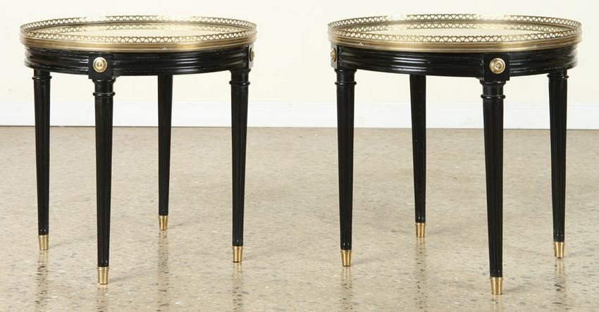 PAIR JANSEN STYLE BRONZE MOUNTED END TABLES C1940