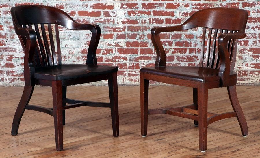 PAIR OF VINTAGE OFFICE CHAIRS CIRCA 1910