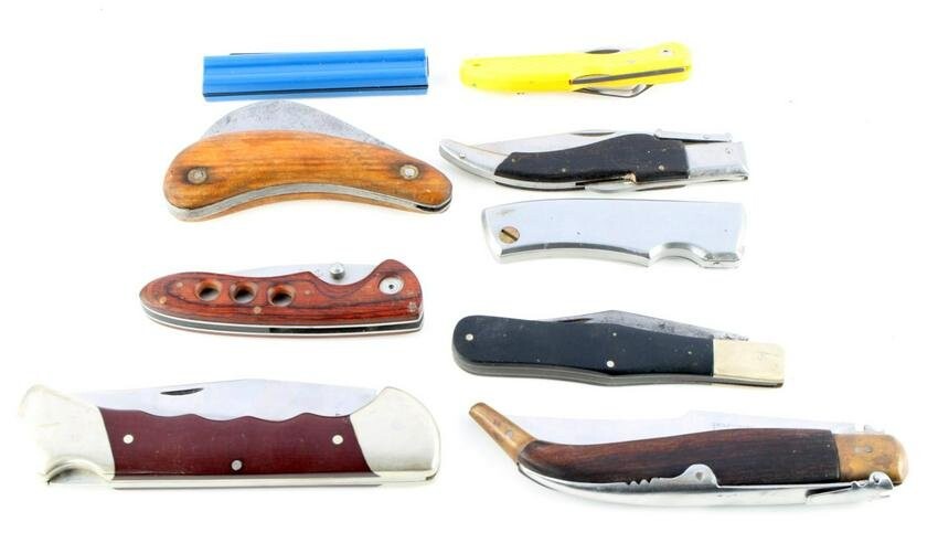 POCKET KNIFE LOT OF 9 ASSORTED BRANDS & SIZES