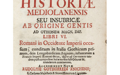 PUTEANI, Erici (1574-1646) - Historiae Mediolanensis seu insubricae ab origine gentis ad Othonem Magn. Imp. Frankfurt and Leipzig: Johannes Grossius,...