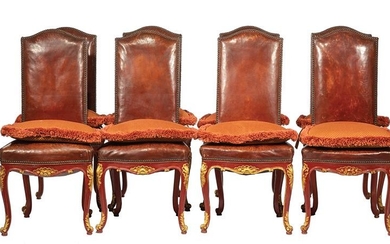Painted and Parcel Gilt Dining Chairs
