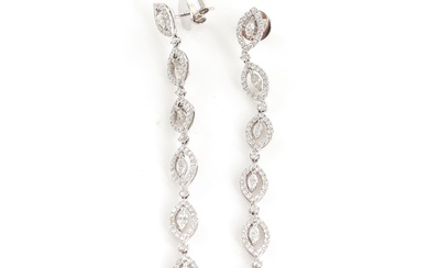 Pair Diamond Drop Earrings