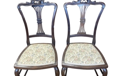 Pair Edw Mahogany Bedroom Chairs