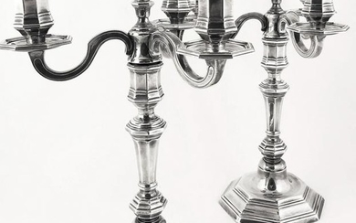 Pair Of Christofle Silverplated Candlesticks