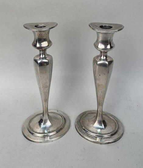 Pair Tiffany & Co. Weighted Sterling Candlesticks