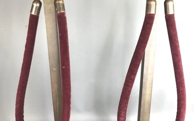 Pair of Art Deco Style Brass Stanchion Post