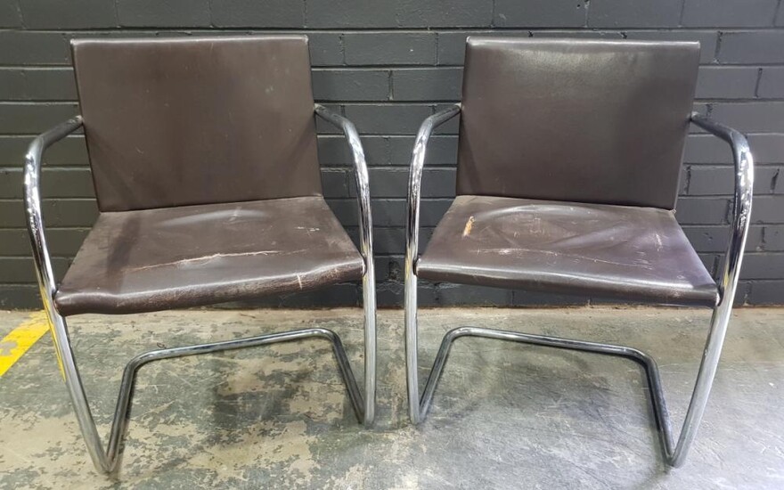 Pair of Brueur Style Chairs (h:78 x w:56cm)