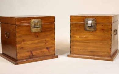Pair of Chinese Hardwood Scroll Boxes