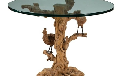 Continental Carved Pine Figural Side Table