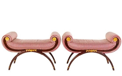 Pair of French Empire Style Window Benches