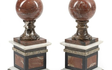Pair of Italian Specimen Marble Ornaments