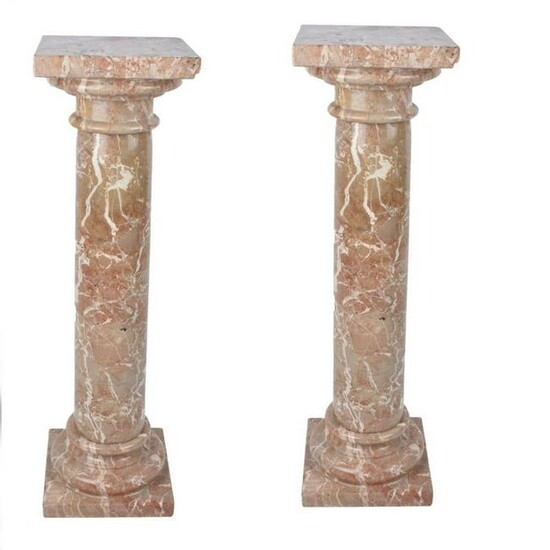 Pair of Late 19th C. Large Marble Pedestals