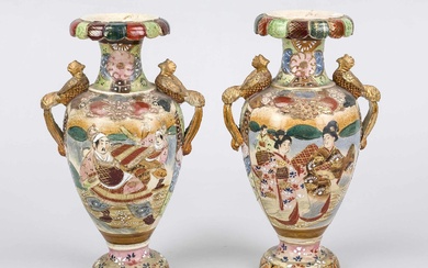 Pair of Satsuma vases, Japan c. 1900