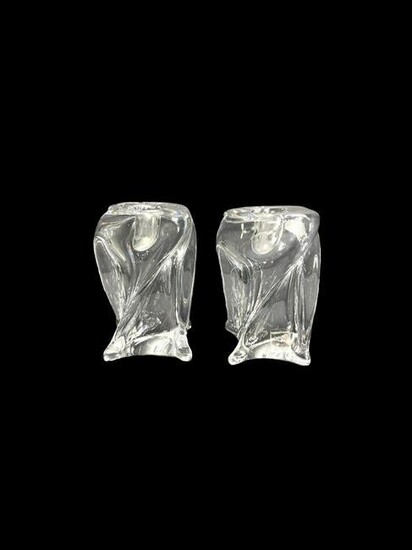 Pair of St. Louis French Crystal Twist Form