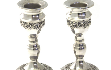 Pair of Sterling Silver Small Candlesticks.