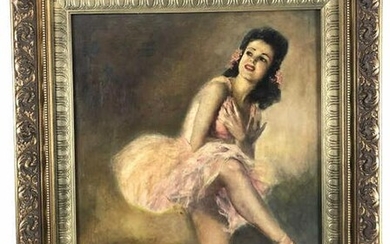 Pal Fried (Hungarian 1893-1976) Ballerina. Oil on