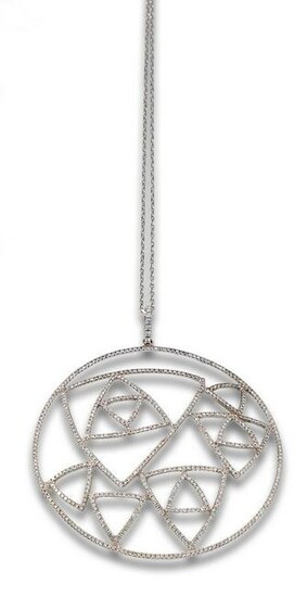 Pendant in 18 kt. white gold formed by an openwork