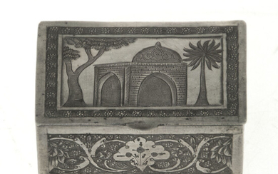 Persian Silver Tobacco Snuff Box, Circa 1900.