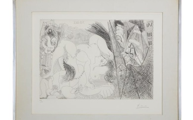 Playboy | Pablo Picasso Etching Raphael Et La Fornarina II From The 347 Suite