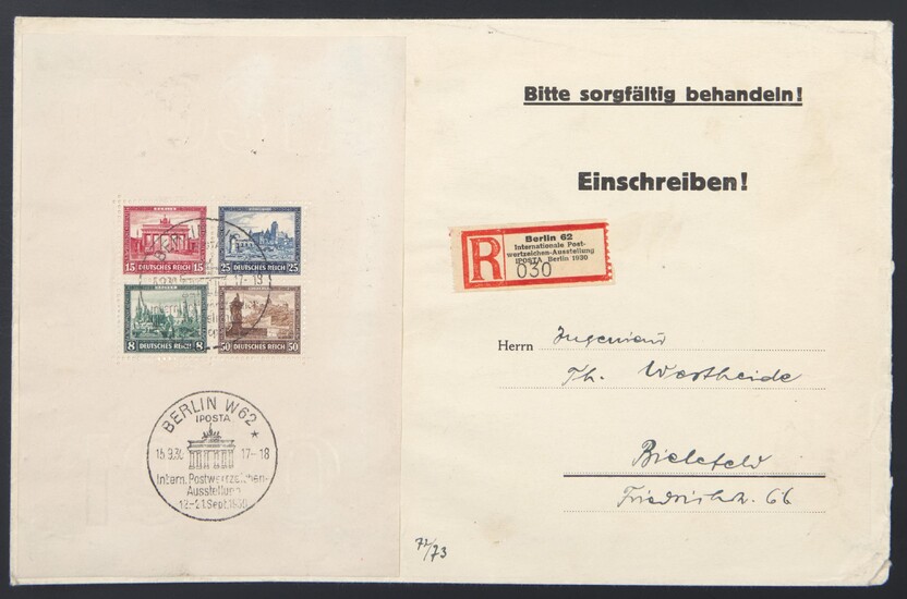 Poststück - D.Reich Block Nr. 1 (IPOSTA) mit