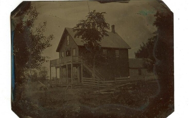 Quarter Plate Tintype of House