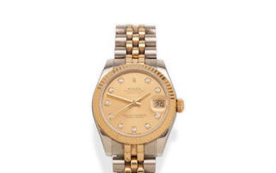 ROLEX | AN 18CT GOLD AND STAINLESS STEEL DATEJUST 31 WRISTWATCH