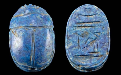 Rare Translated Egyptian Lapis Lazuli Scarab