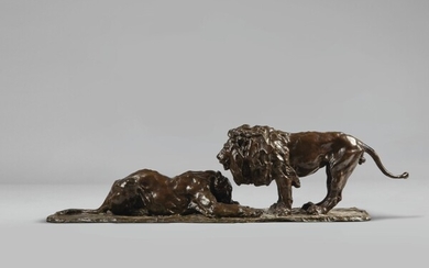 Rembrandt Bugatti, Lion et lionne dévorant