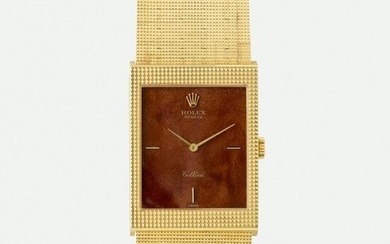Rolex, 'Cellini' Burlwood gold wristwatch, Ref. 4127