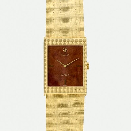 Rolex, 'Cellini' Burlwood gold wristwatch, Ref. 4127
