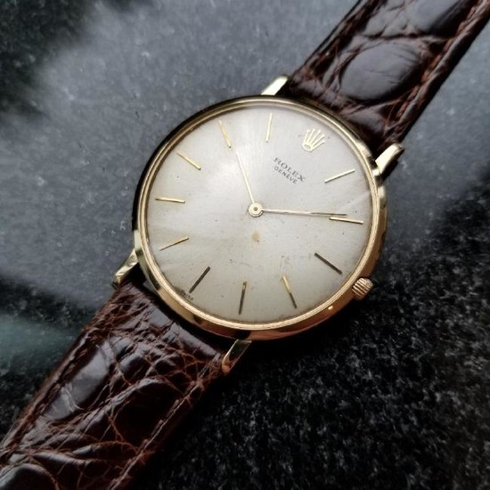 Rolex Vintage 1956 Solid 18k Gold Rare Thin 9568 Cal