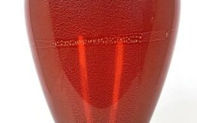 Ruby Red Art Glass Vase. Murano Gold foil highlights. R