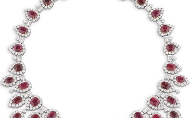 Ruby and diamond necklace