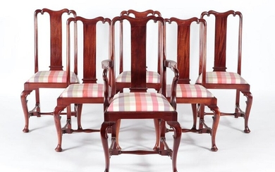 SET 6 CABINET MADE SOLID MAHOGANY DINING CHAIRS