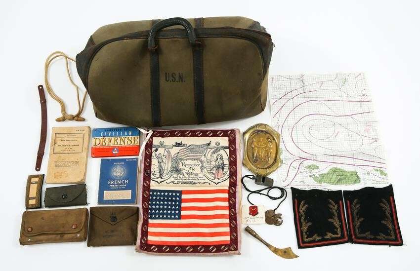SPAN-AM TO WWII US ARMY NAVY ASSORTED ITEMS LOT