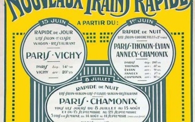 Saison 1921 5 Nouveaux Trains Rapides Paris Thonon Chamonix Evian Annecy Genève PLM 1921