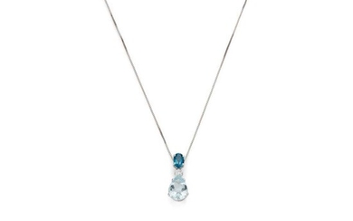 Salvini: An aquamarine, diamond and blue topaz pendant