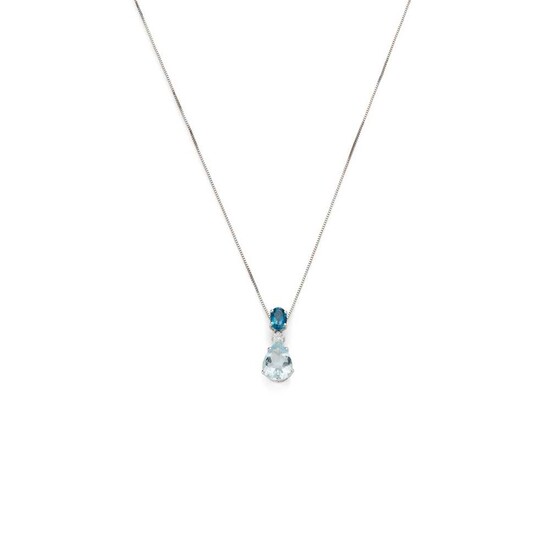 Salvini: An aquamarine, diamond and blue topaz pendant