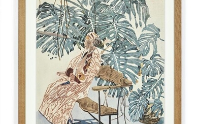 Sam SZAFRAN (1934 - 2019) Lilette à la chaise de Gaudi - 2009 Lithographie en couleurs sur Japon