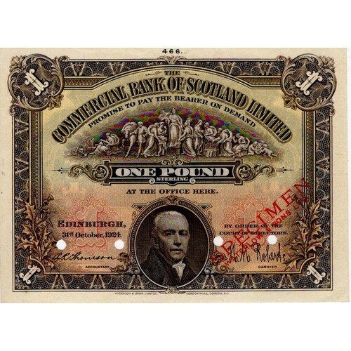 Scotland, Commercial Bank of Scotland 1 Pound dated 31st Oct...