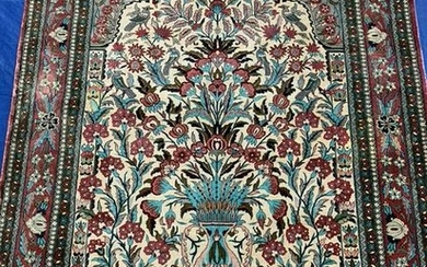 Semi Antique Hand Woven Persian Qum Silk 6.5x4.1