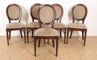 Serie van 5 Louis XVI-stijl stoelen