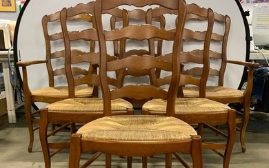 Set 6 Vntg Wooden Country French Dining Chairs
