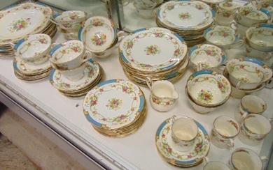 Set Shelley Dubarry porcelain, floral hand painted fine