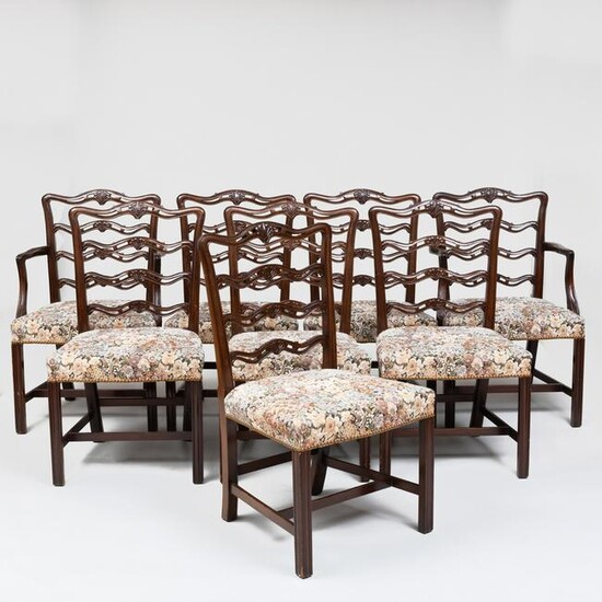 Set of Eight George III Style Mahogany Dining Chairs
