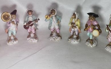 Set of Nine German Monkey Band
