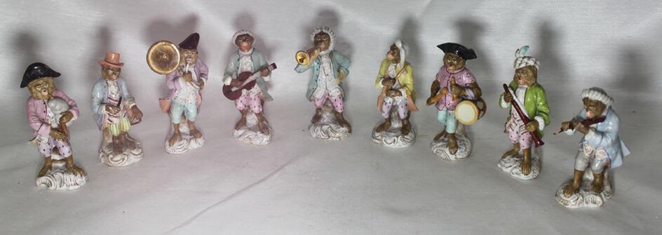 Set of Nine German Monkey Band