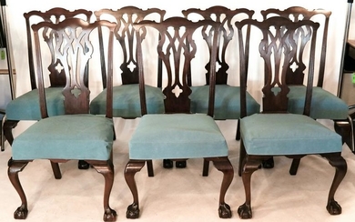 Set of Twelve Chippendale-Style Dining Chairs