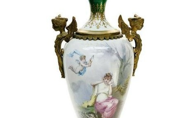 Sevres France Porcelain Hand Painted Decorative Urn