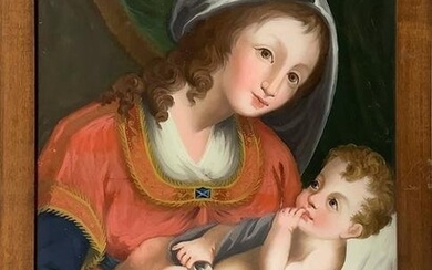 Sicilian painter, Madonna of the apple with child, Late